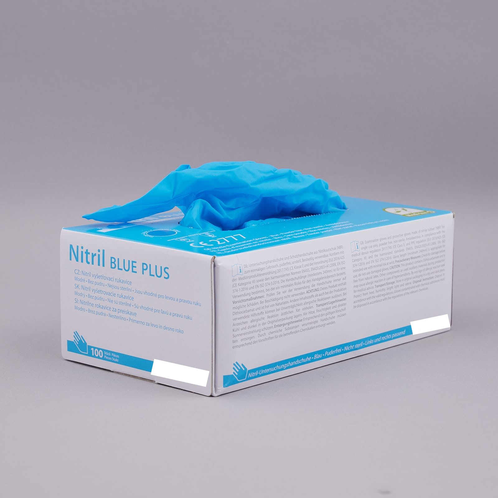 Nitril gloves powder free size L, blue